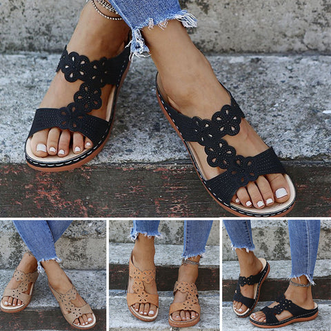 Pente Décontractée Creuse Pour Femmes Avec Des Pantoufles