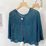 Châle Creux Avec Bouton Perle