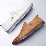 Chaussures en Cuir Décontractées pour Hommes avec Semelle Souple