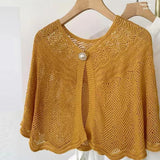 Châle Creux Avec Bouton Perle