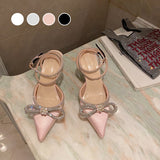 Élégantes sandales à talons avec nœud en strass