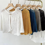 Châle Creux Avec Bouton Perle