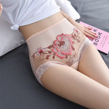 Culotte Brodée en Dentelle Taille Haute