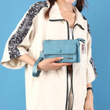 Portefeuille zippé superposé pour femme