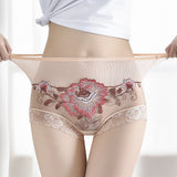 Culotte Brodée en Dentelle Taille Haute