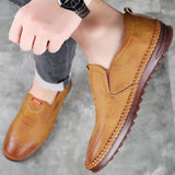 Chaussures en Cuir Décontractées pour Hommes avec Semelle Souple