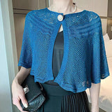 Châle Creux Avec Bouton Perle