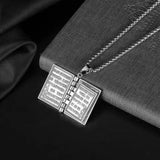 Collier petite Bible en argent sterling