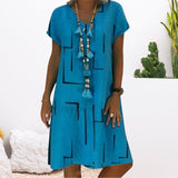 Robe Femme Imprimée Manches Courtes