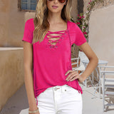 T-shirt Sexy à Encolure en V