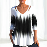 Haut à Manches Longues Avec Imprimé Ombre et Découpe