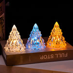 Mini Veilleuse de Sapin de Noël en Cristal à DEL
