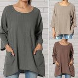 Hauts décontractés en lin pour femmes