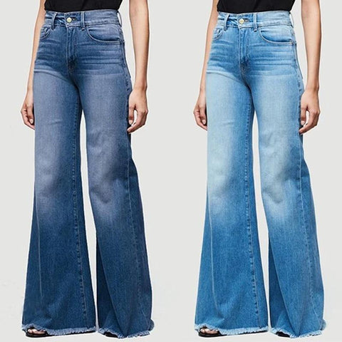 Jeans en Jean Évasée pour Femme des Années 70