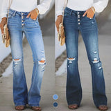 Jean déchiré à 5 boutons