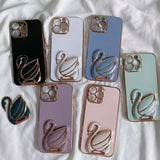 Support de Coque de Téléphone à Motif de Cygne