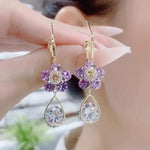 Boucles D'oreilles En Cristal De Fleur De Mode