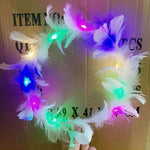 Couronne de plumes lumineuses à DEL douces pour filles