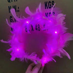 Couronne de plumes lumineuses à DEL douces pour filles