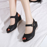 Sandales compensées à crochet creux