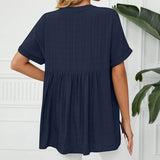 Chemise décontractée fine à col en V