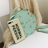 Sacs à main ronds en dentelle douce en cuir PU