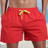 Short de plage imperméable de couleur unie pour hommes