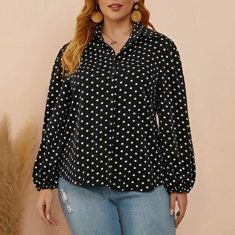 Chemise à Pois et Manches Ballon