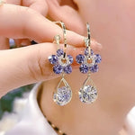 Boucles D'oreilles En Cristal De Fleur De Mode