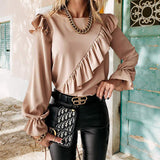 Chemisier élégant à volants pour femmes