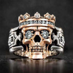 Bague en Argent Sterling Tête de Mort Roi