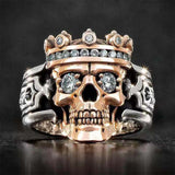 Bague en Argent Sterling Tête de Mort Roi