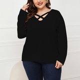 Haut Croisé à Manches Longues De Grande Taille