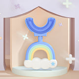 Brosse à dents arc-en-ciel souple en forme de U