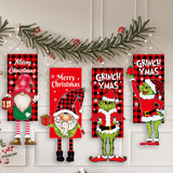 Décoration de Noël Drapeau de Jardin de Poupée Sans Visage Grinch Suspendu