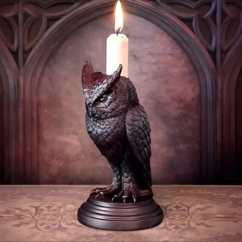 Porte-bougies en forme de hibou