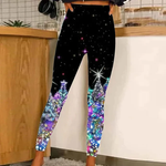 Leggings avec Imprimés de Sapin de Noël