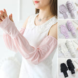 Manches minces en soie glacée lâche