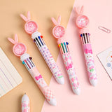 Stylos à bille lapin dessin animé 10 couleurs