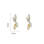 Boucles d'Oreilles Inspiration Feuille Brillante