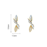 Boucles d'Oreilles Inspiration Feuille Brillante