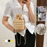 Sac à bandoulière à carreaux avec cordon de serrage