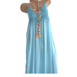 Robe de plage en dentelle sexy de couleur unie