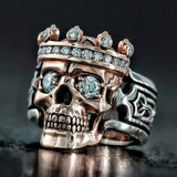 Bague en Argent Sterling Tête de Mort Roi