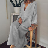 Combinaison à manches longues en coton et lin