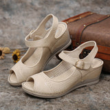 Sandales compensées à crochet creux