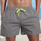 Short de plage imperméable de couleur unie pour hommes