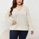 Haut Croisé à Manches Longues De Grande Taille