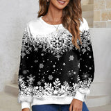 Pull Imprimé Flocon de Neige Femme De Noël