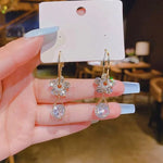 Boucles D'oreilles En Cristal De Fleur De Mode